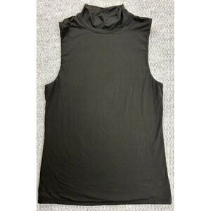 WHBM Black Sleeveless Turtleneck Top Size M Nylon Spandex